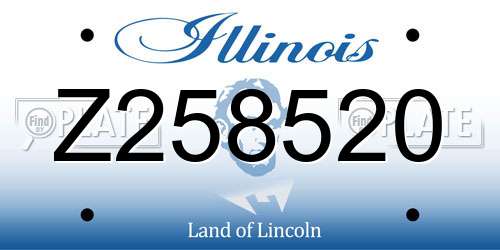 Z258520 Illinois License Plate