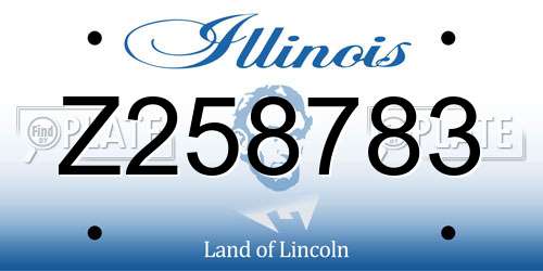 Z258783 Illinois License Plate