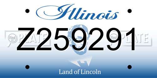 Z259291 Illinois License Plate