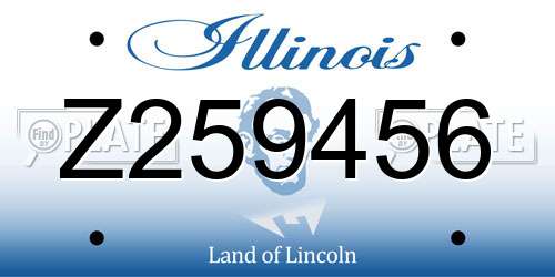 Z259456 Illinois License Plate