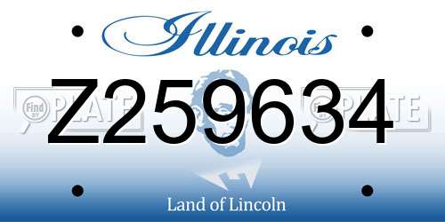 Z259634 Illinois License Plate