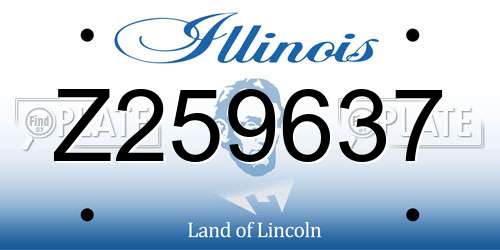 Z259637 Illinois License Plate