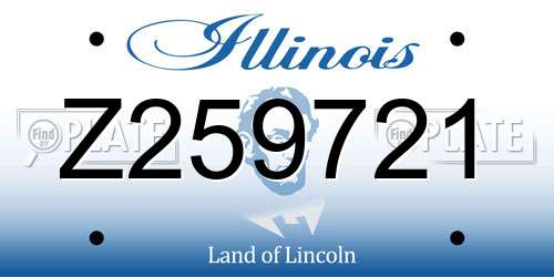Z259721 Illinois License Plate