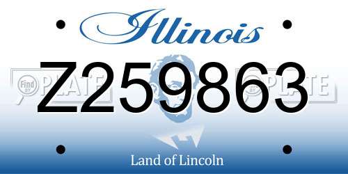 Z259863 Illinois License Plate