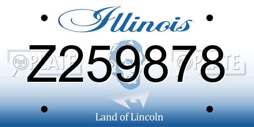 Z259878 Illinois License Plate