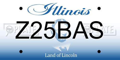 Z25BAS Illinois License Plate