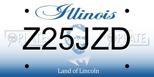 Z25JZD Illinois License Plate
