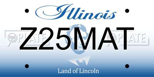 Z25MAT Illinois License Plate