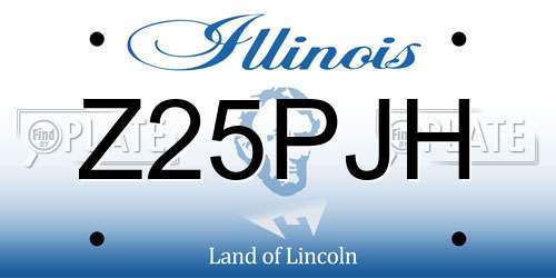 Z25PJH Illinois License Plate
