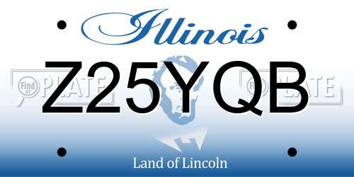 Z25YQB Illinois License Plate