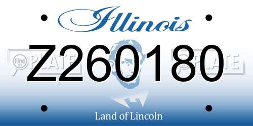 Z260180 Illinois License Plate