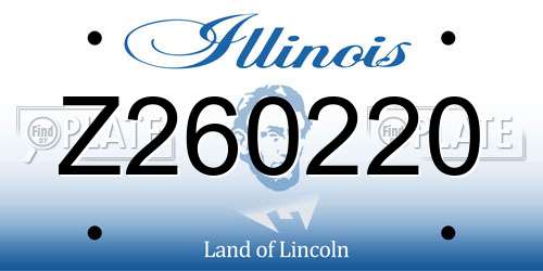 Z260220 Illinois License Plate