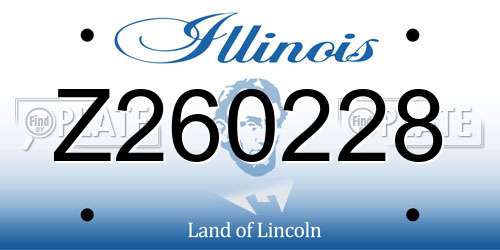 Z260228 Illinois License Plate