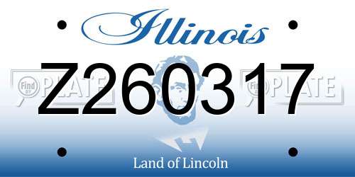 Z260317 Illinois License Plate