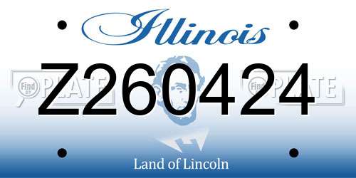 Z260424 Illinois License Plate