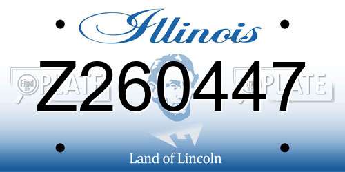 Z260447 Illinois License Plate