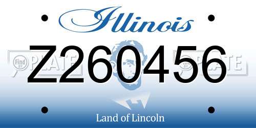 Z260456 Illinois License Plate