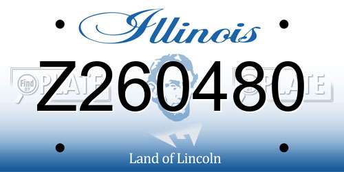 Z260480 Illinois License Plate