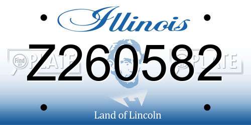 Z260582 Illinois License Plate