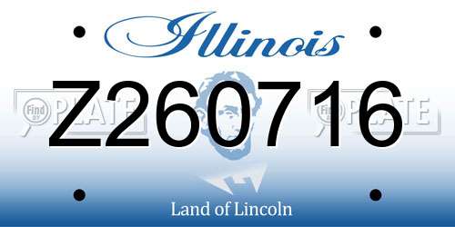 Z260716 Illinois License Plate