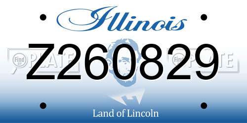 Z260829 Illinois License Plate