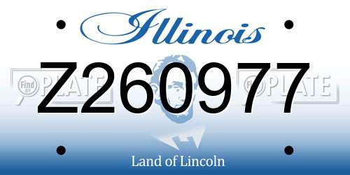 Z260977 Illinois License Plate