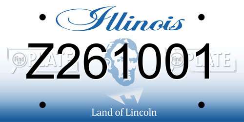 Z261001 Illinois License Plate