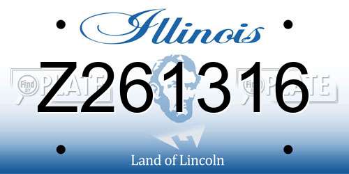 Z261316 Illinois License Plate
