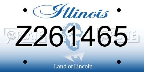 Z261465 Illinois License Plate