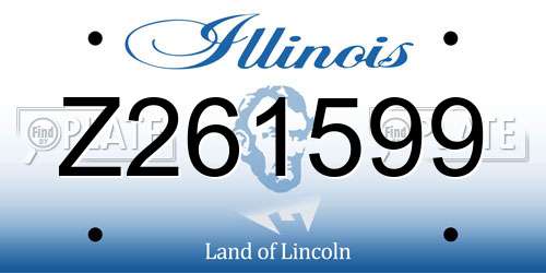 Z261599 Illinois License Plate