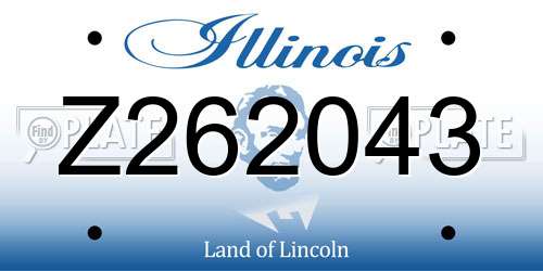 Z262043 Illinois License Plate