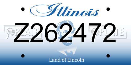 Z262472 Illinois License Plate