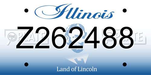Z262488 Illinois License Plate