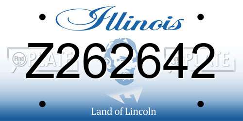 Z262642 Illinois License Plate