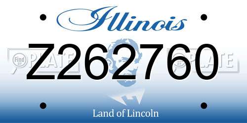 Z262760 Illinois License Plate