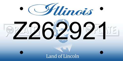 Z262921 Illinois License Plate