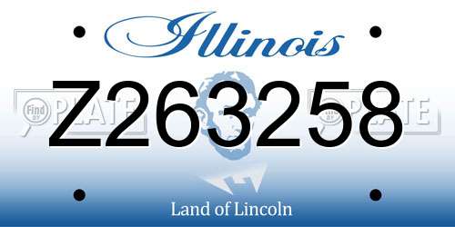 Z263258 Illinois License Plate