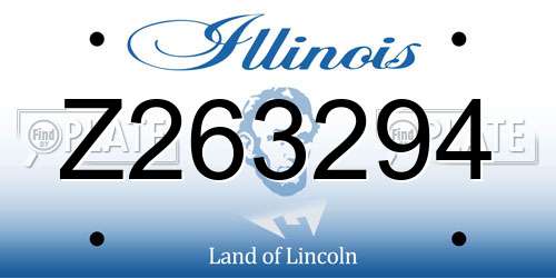 Z263294 Illinois License Plate