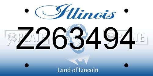 Z263494 Illinois License Plate