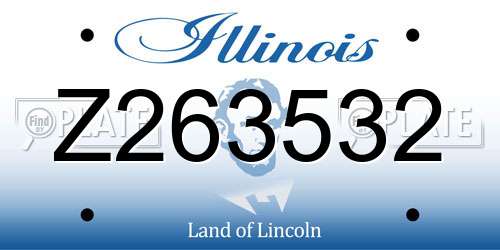 Z263532 Illinois License Plate