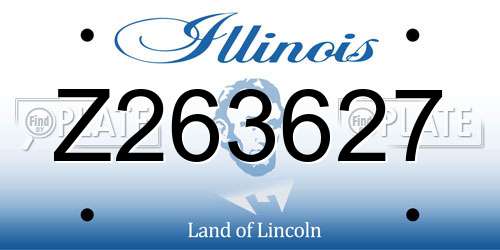 Z263627 Illinois License Plate