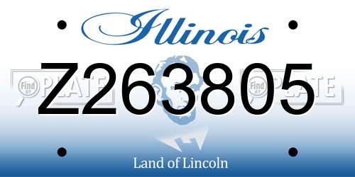 Z263805 Illinois License Plate