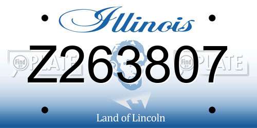Z263807 Illinois License Plate