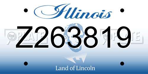 Z263819 Illinois License Plate