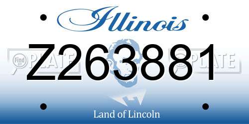Z263881 Illinois License Plate