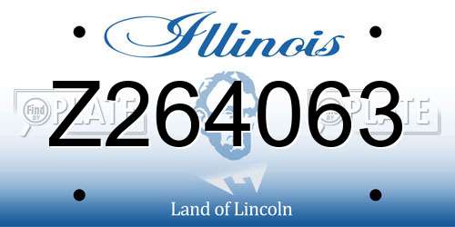 Z264063 Illinois License Plate