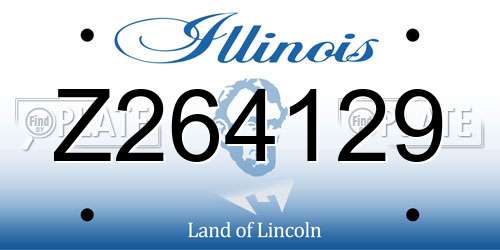 Z264129 Illinois License Plate