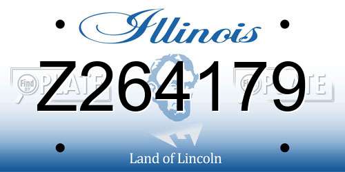 Z264179 Illinois License Plate