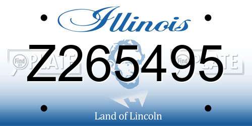 Z265495 Illinois License Plate