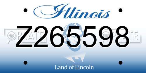 Z265598 Illinois License Plate